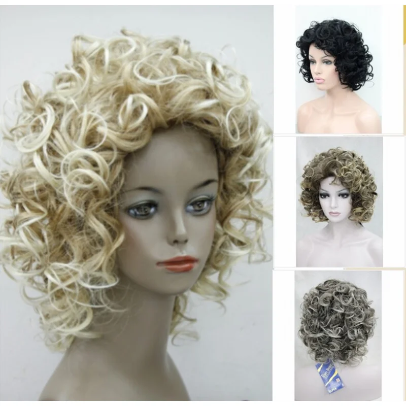 

Women Wavy Curly Ladies Hair Fluffy Wig Fashion Brown Blonde Black Wigs