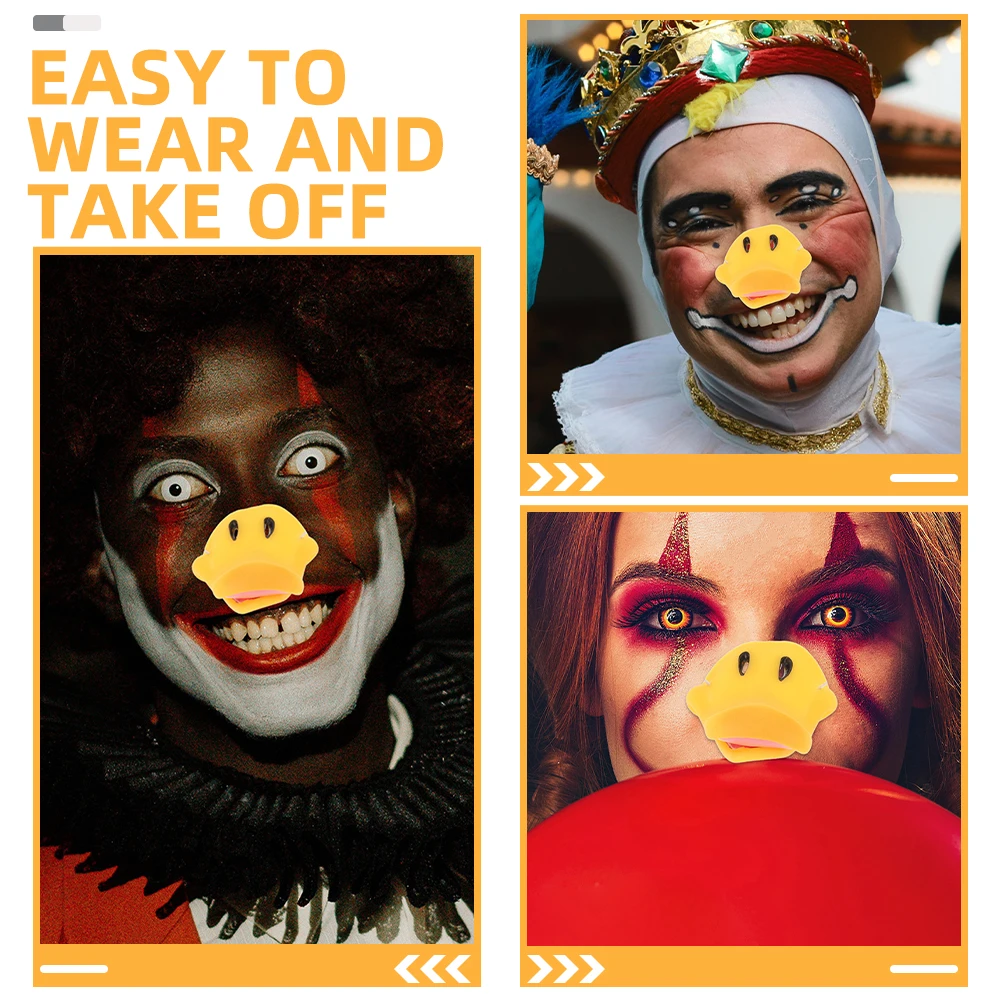 6 pçs realista amarelo pato nariz cosplay adereços diversão fontes de festa aniversário halloween traje acessórios pato traje acessórios