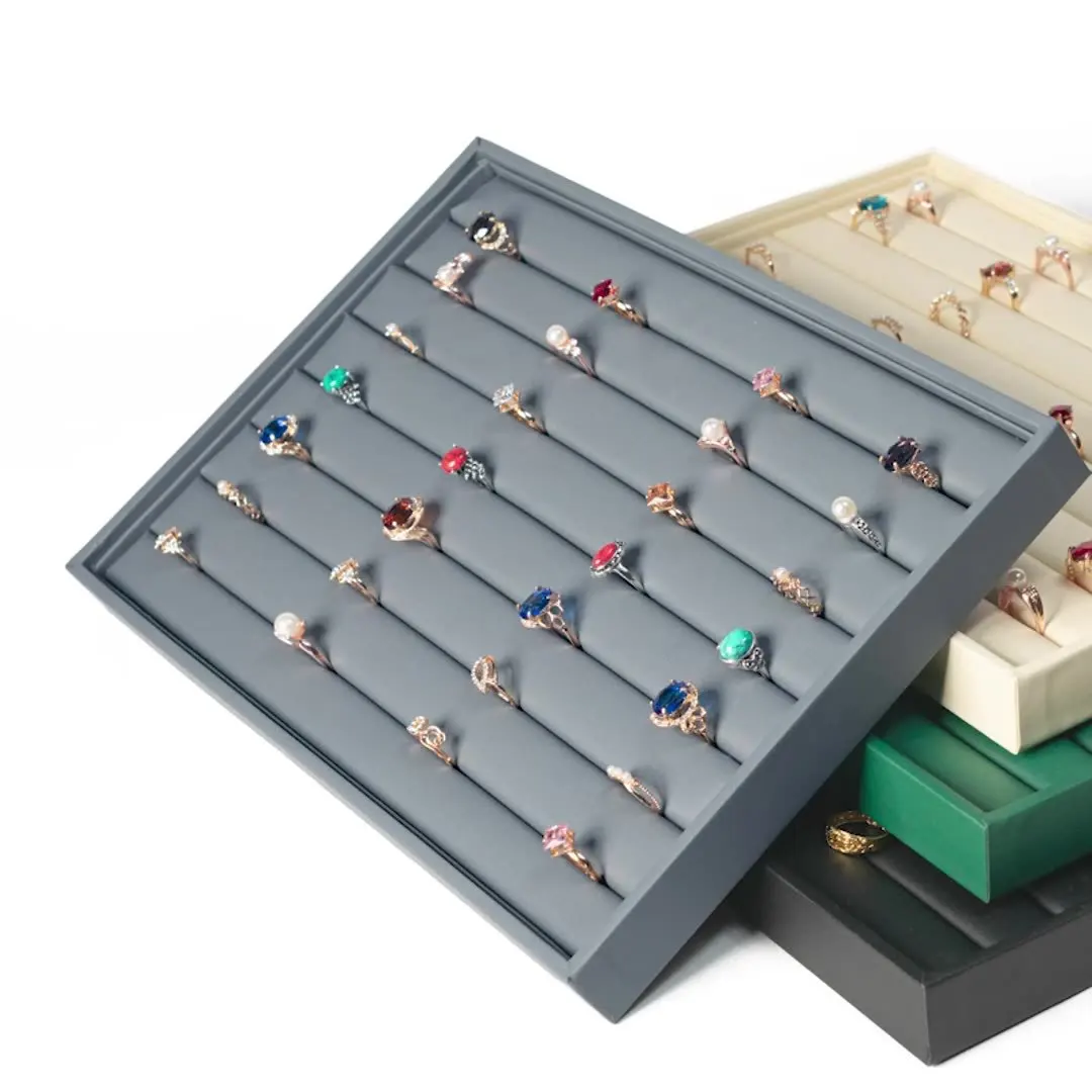 

Кожаный органайзер для украшений: лоток для колец, серег, ожерелий, браслетов, часов; штабелируемый лоток для хранения ювелирных изделий