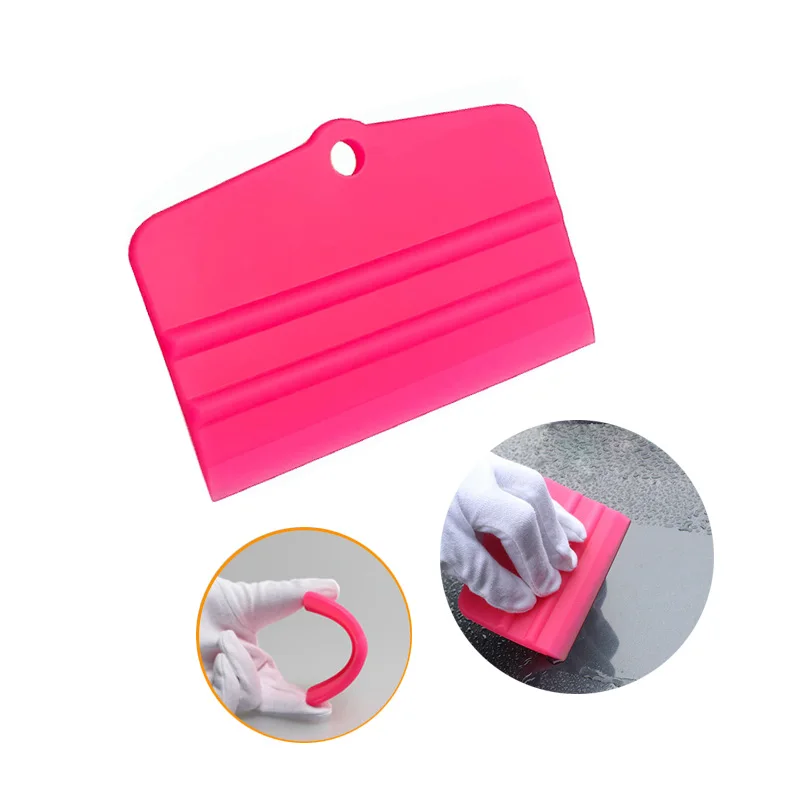 Mini Pink Silicone Squeegee Car Vinyl Wrap Squeegee Window Tint Film Scraper Windshield Soft Water Wiper Car Accessories