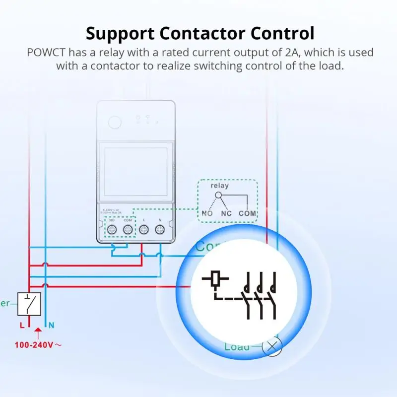 SONOFF POWCT Ring Smart Power Meter ESP32 Chip Current Transformer 100A Energy Monitor Contacter Control Works with Alexa IFTTT