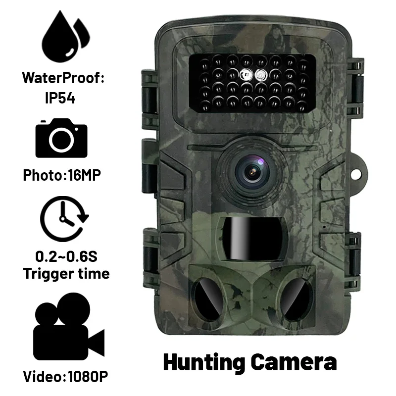 16MP 1080P Wildlife Hunting Trail Game Camera Motion Activated Security Camera IP66 Hunting Scouting Camera