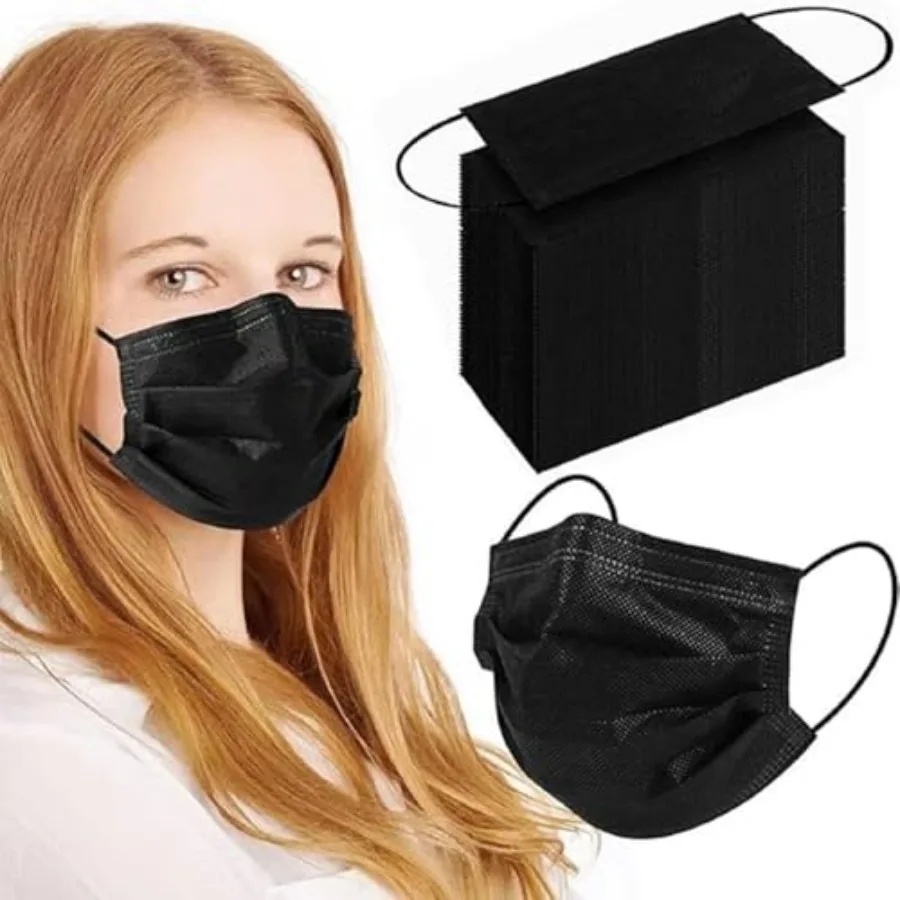 

100Pcs Disposable Face Mask, 3 Ply Face Masks with Soft Elastic Ear loops