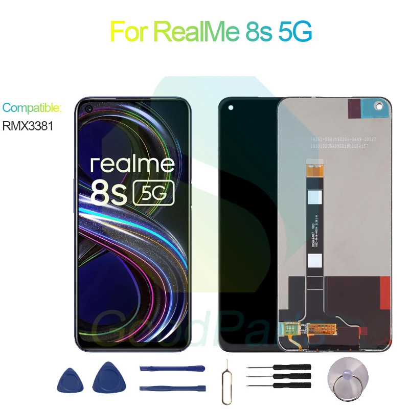 

For RealMe 8S 5G LCD Display Screen 6.5" RMX3381 For RealMe 8S 5G Touch Digitizer Assembly Replacement