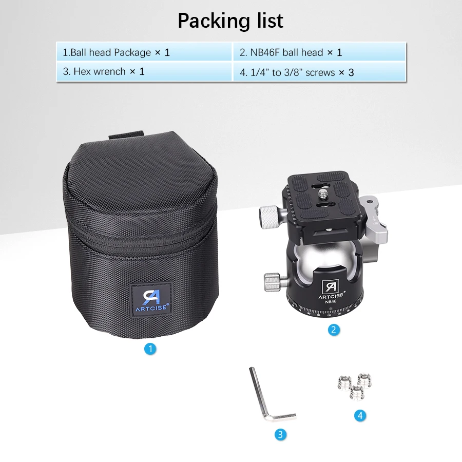 ARTCISE 46 mm Low Profile Double U Desin Kugelkopf mit Hebel-Entriegelungsschloss für Kamera Einbeinstativ DSLR Camcorder Teleskoplast 25 kg – Detail 13