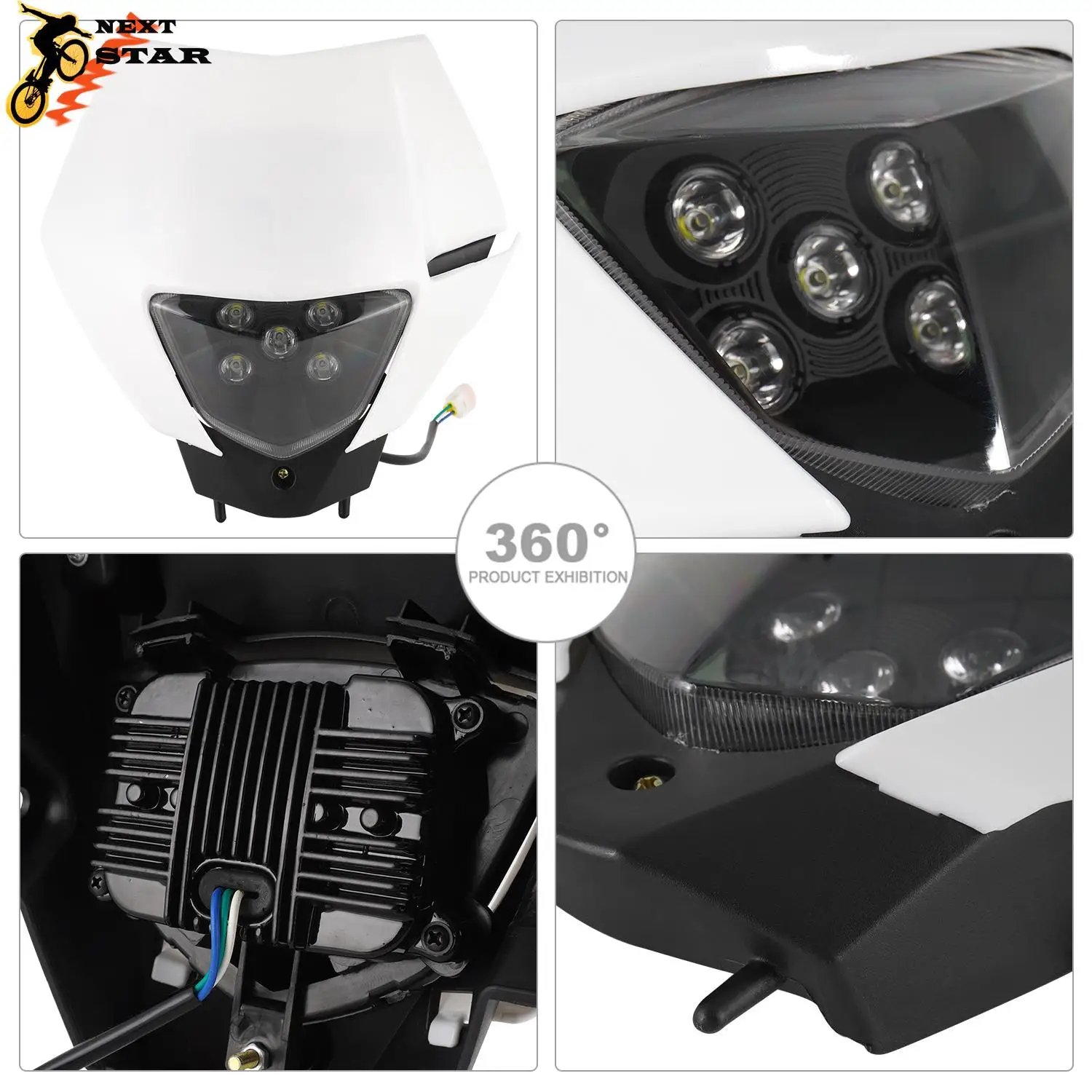 Motorcycle LED Headlight Head Light Headlamp For KTM SX SXF XC XCW XCF XCFW EXC EXCF Six Days 125 150 250 350 450 530 Universal