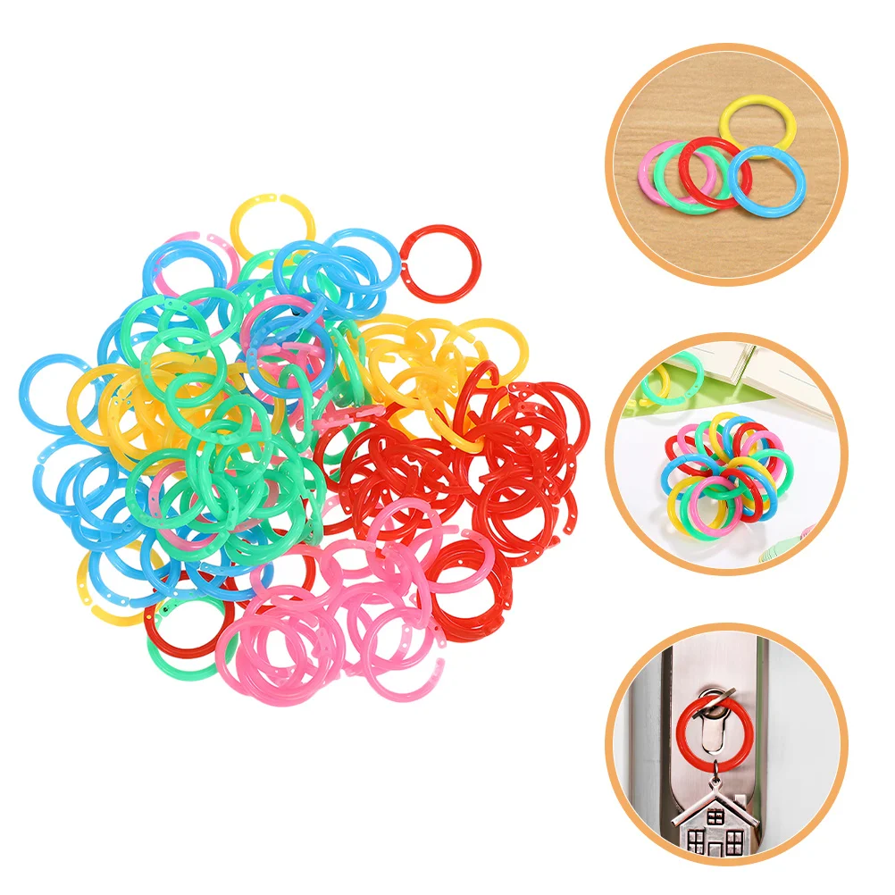 150pcs Plastic Binder Rings For Loose Leaf Notebooks Index Cards Fasteners Open Design Reusable Organizers Study