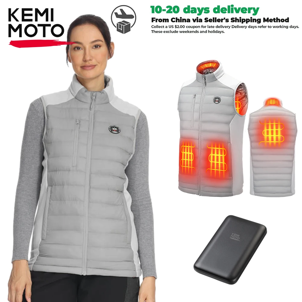 

Heated Vest Winter Warm Jacket Electric Heating Hand Warmers Unisex with 10000mAh Battery Rechargeable for Outdoor Riding Gear