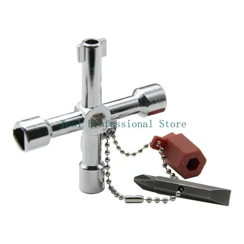 

57QF 4 Way Key Wrench Universal Square Wrench Tool for Elevator Electrical