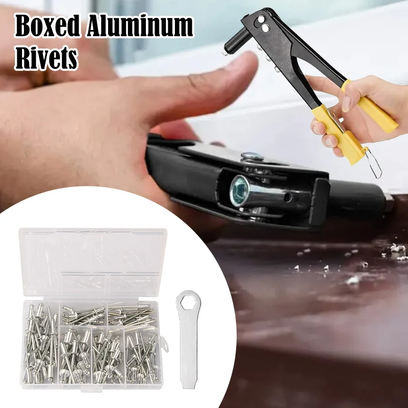 Heavy Duty Blind Rivet Gun Hand Riveter Rivet Pliers Assortment DIY Automotive Furniture Repairs Pop Rivets Guns Nuts Tools