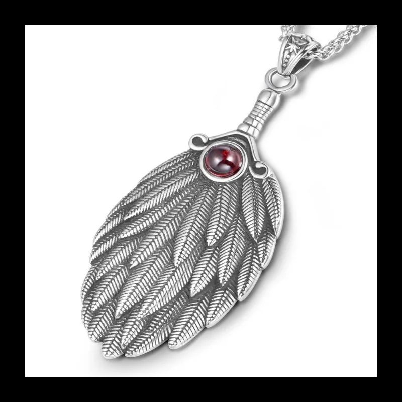 

Негабаритное ожерелье с перьями в китайском стиле, подвеска с перьями Zhuge Liang of The Three Kingdoms с бриллиантами, рубиновое перо