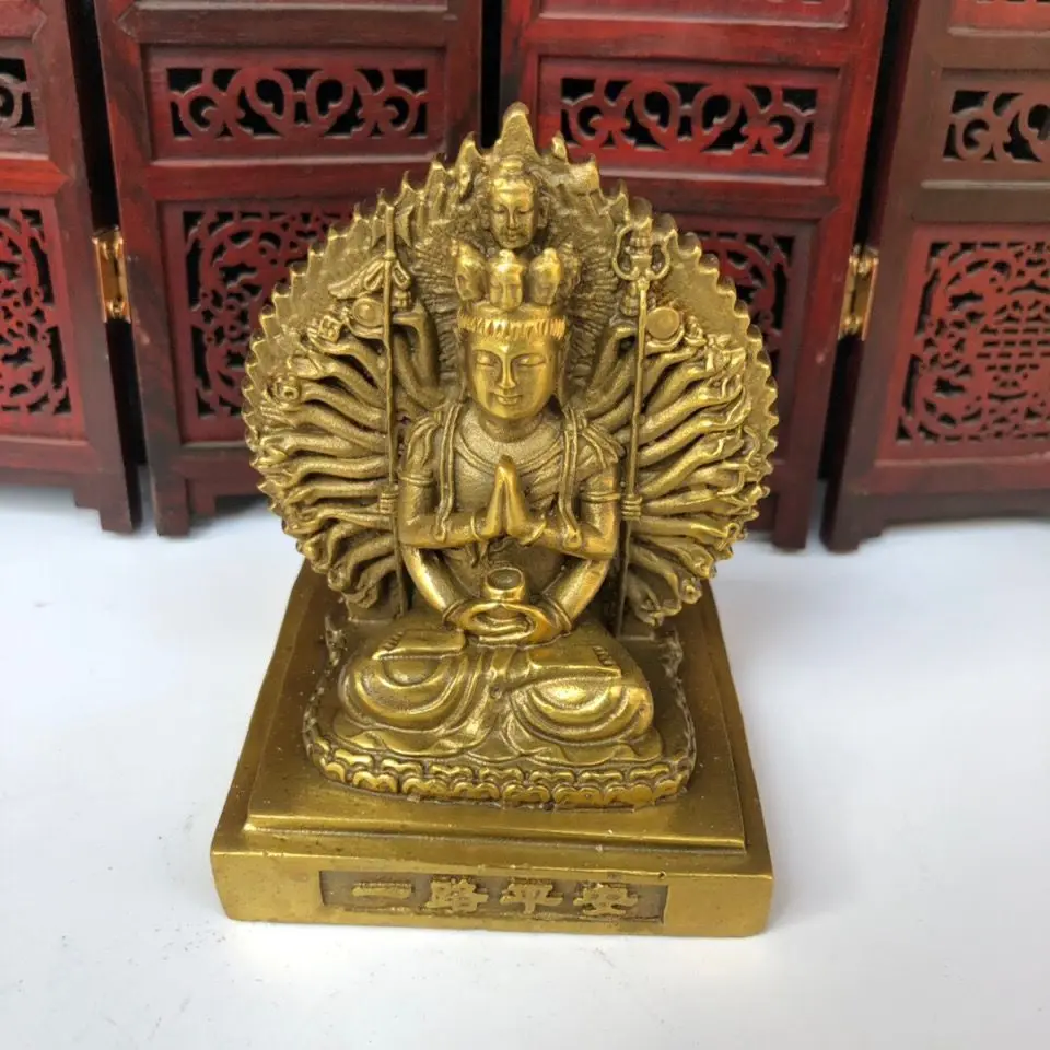 Buddhist thousand-hand guanyin bodhisattva Statue Sculpture Figurines Home Garden Decoration Statues For House ﻿