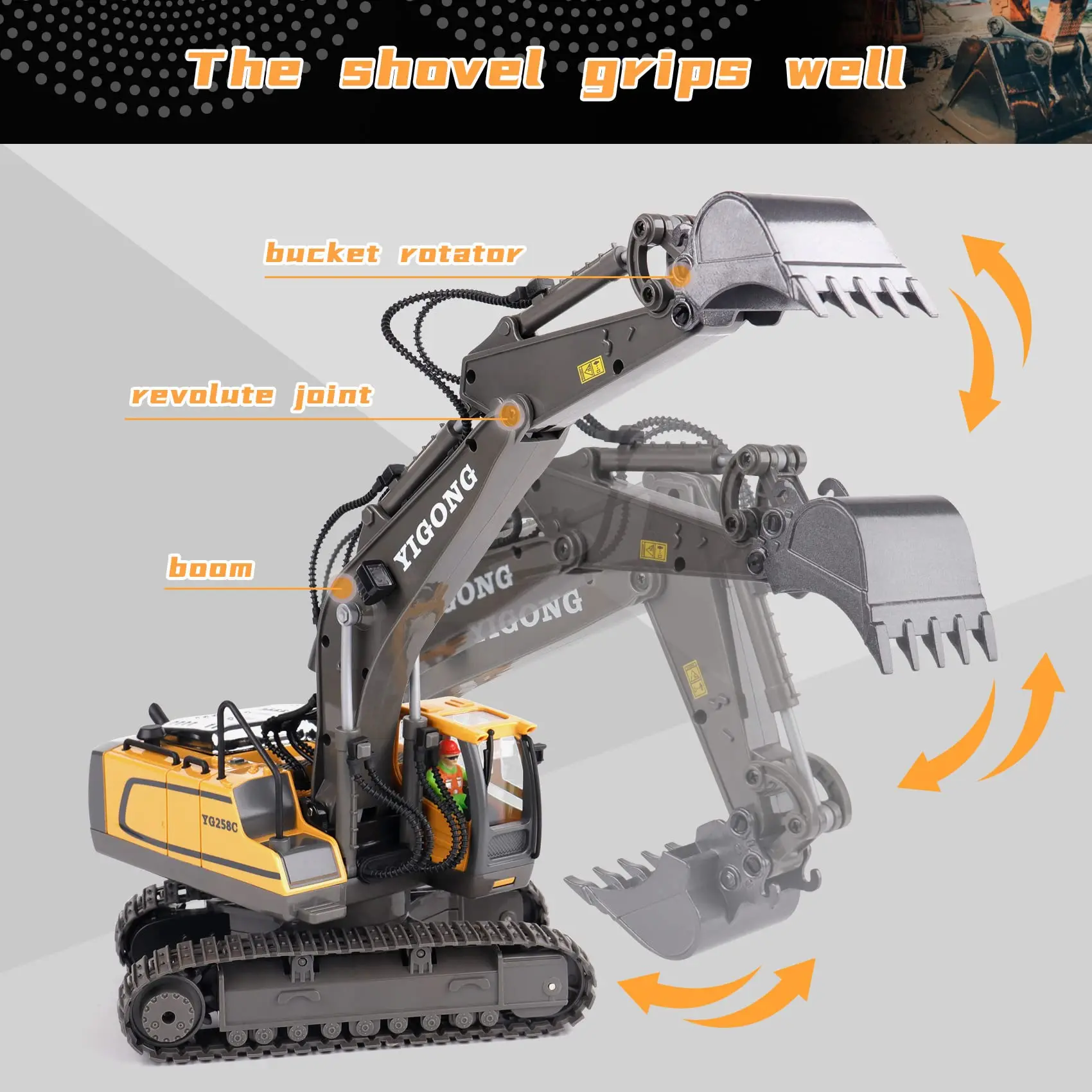 New Children 2.4G Remote Control Excavator RC Model Car Toys Dump Truck Bulldozer Engineering Vehicle Christmas Birthday Gifts