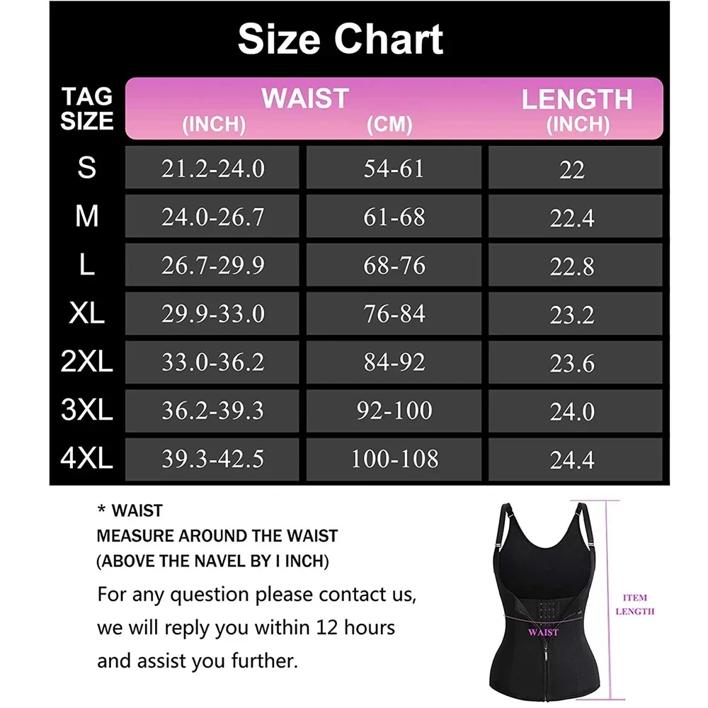 1Pcs Waist Trainer for Women Corset Shapewear with Zipper Women\'s Waist Cincher Tank Top with Adjustable Straps