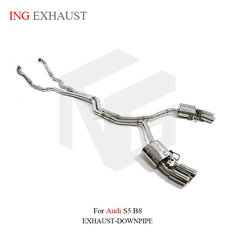 ING Exhaust Performance all Catback SS304 Valve Section for AUDI S5 B8 model Car Flow Pices de Automob Accessories System