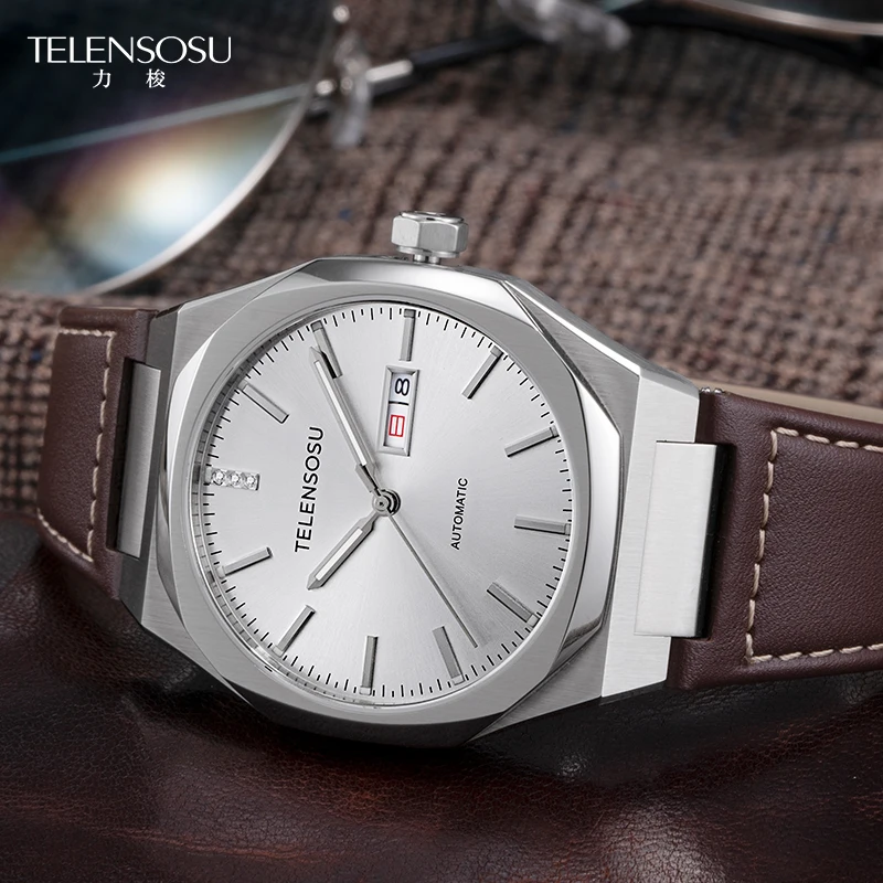 2025 New TELENSOSU Men's Watch Waterproof Sapphire Stainless Steel Automatic Mechanical Watch Gentleman Style Business Watch8806