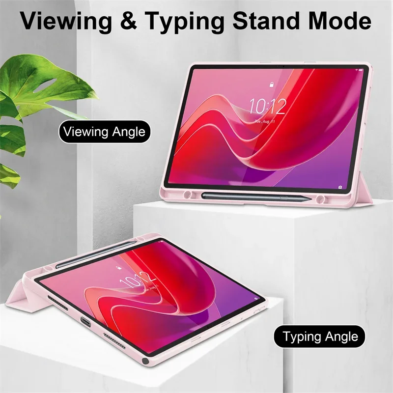 Tablet Case for Lenovo Xiaoxin Pad 2024 Tab M11 11 Inch Trifold Pencil Holder Acrylic Back Flip Stand Kickstand Shockproof Cover image 3