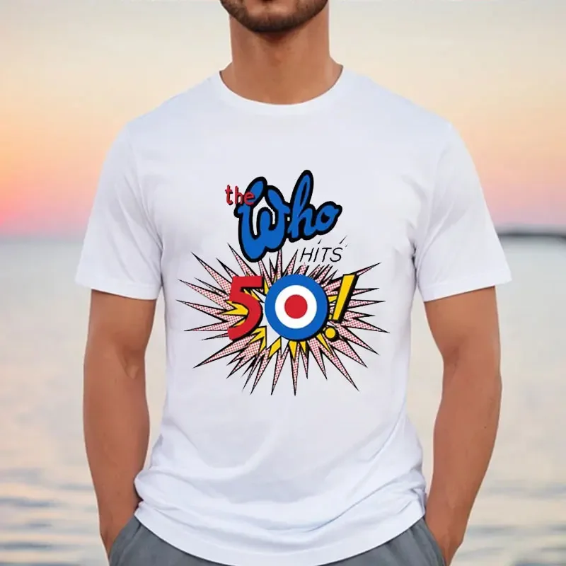 Camiseta estampada de The Who Rock Band, ropa divertida y barata de poliéster de manga corta, ropa de verano para exteriores, ropa de calle, Camisa superior para hombre
