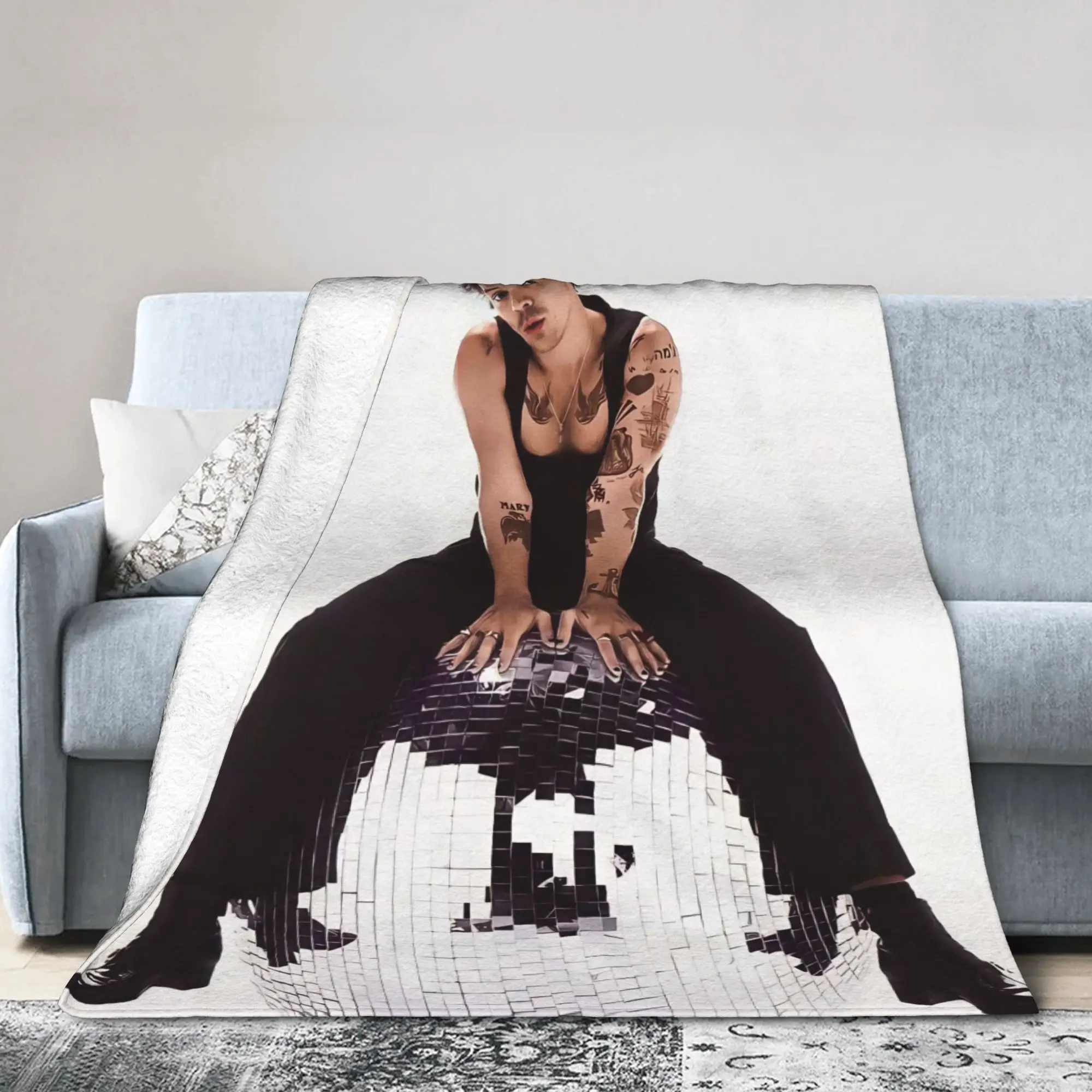 Kiss All The Time Disco Blanket Coral Fleece Plush Harrys Music Styles Warm Throw Blanket for Bedding Couch Bedspread