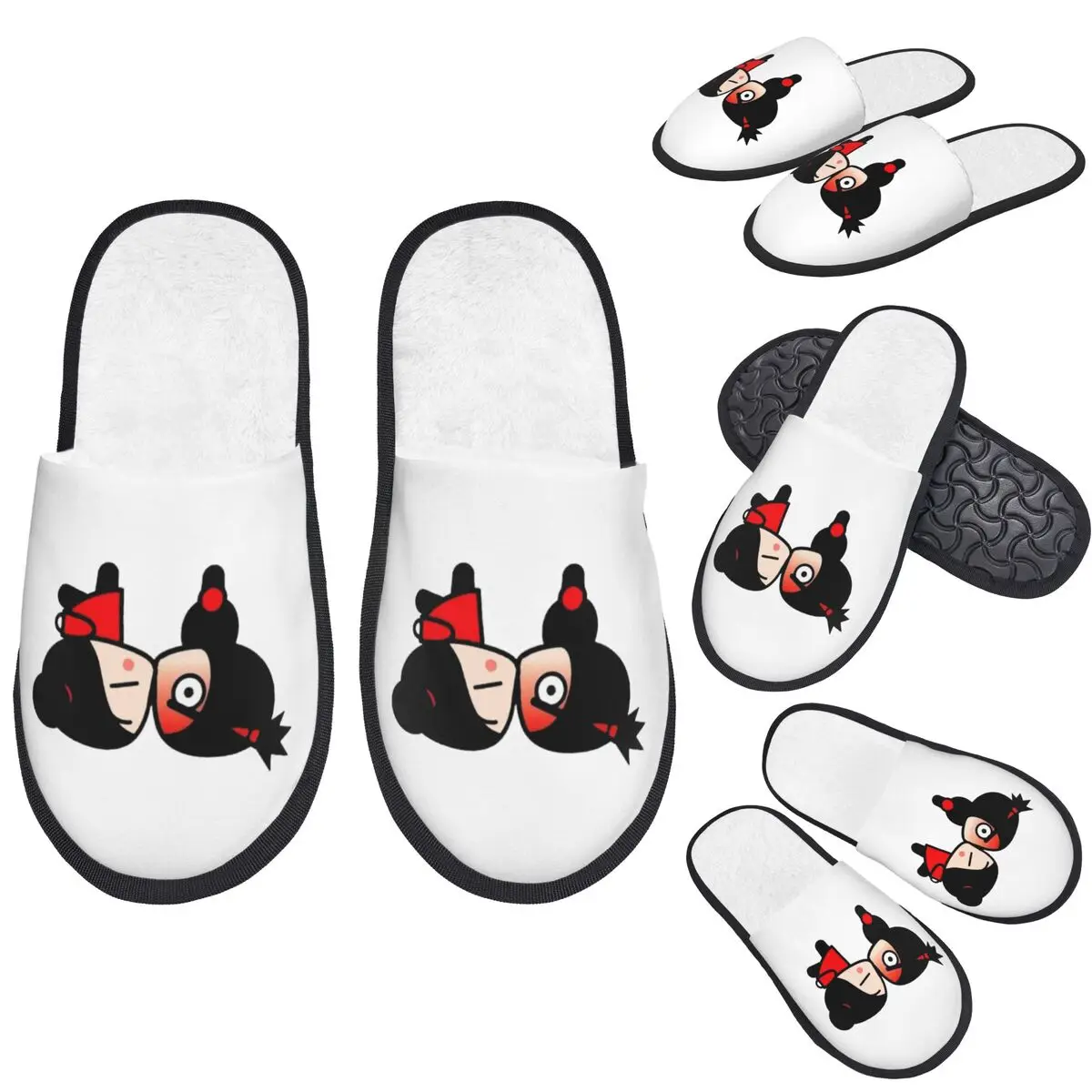 

Custom Pucca Slippers Memory Foam Warm Soft Women House Slipper Bedroom Fluffy Shoes