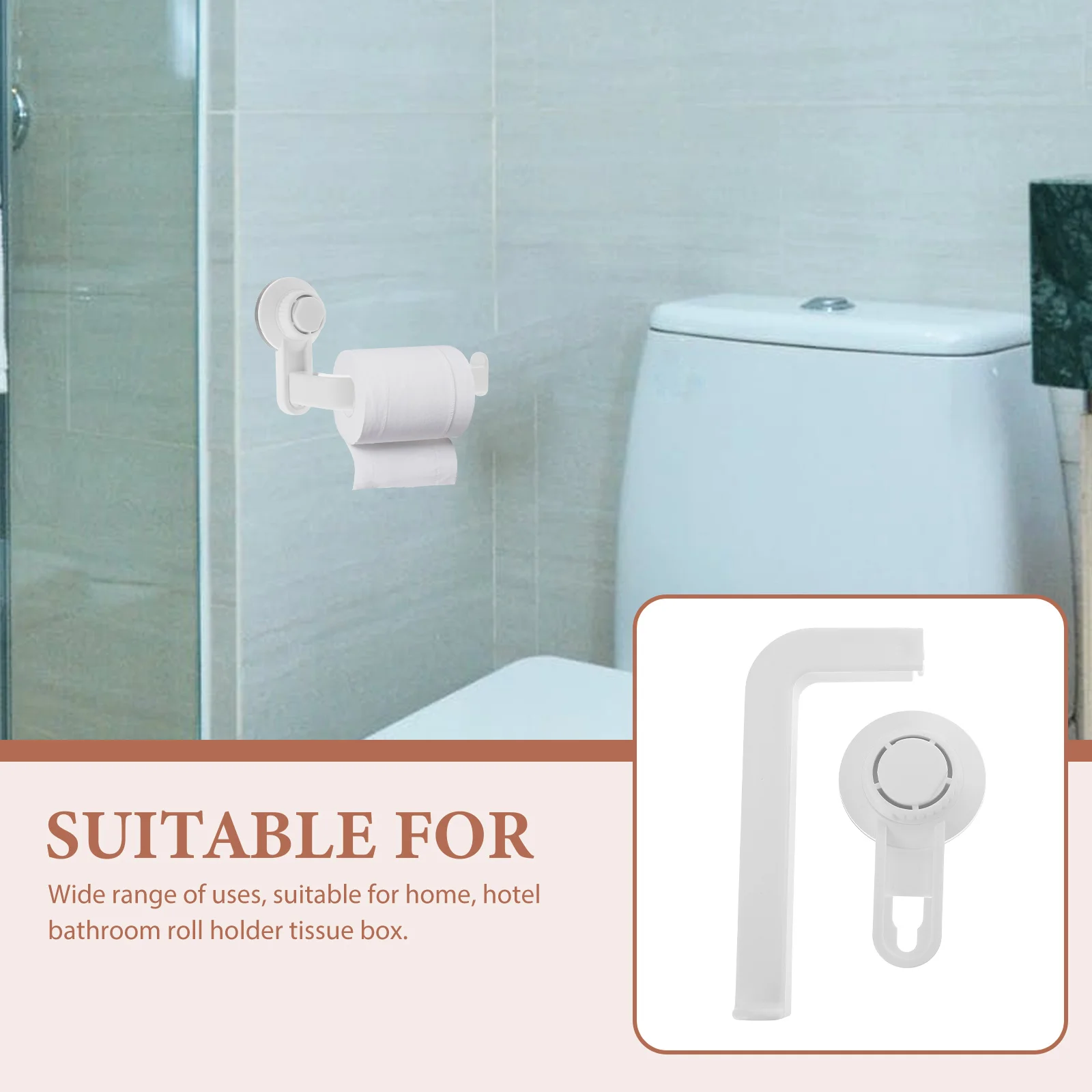 Towel Rack Sucker Roll Stand Black Abs Suction Cup Toilet Paper Holder Kitchen Tissue