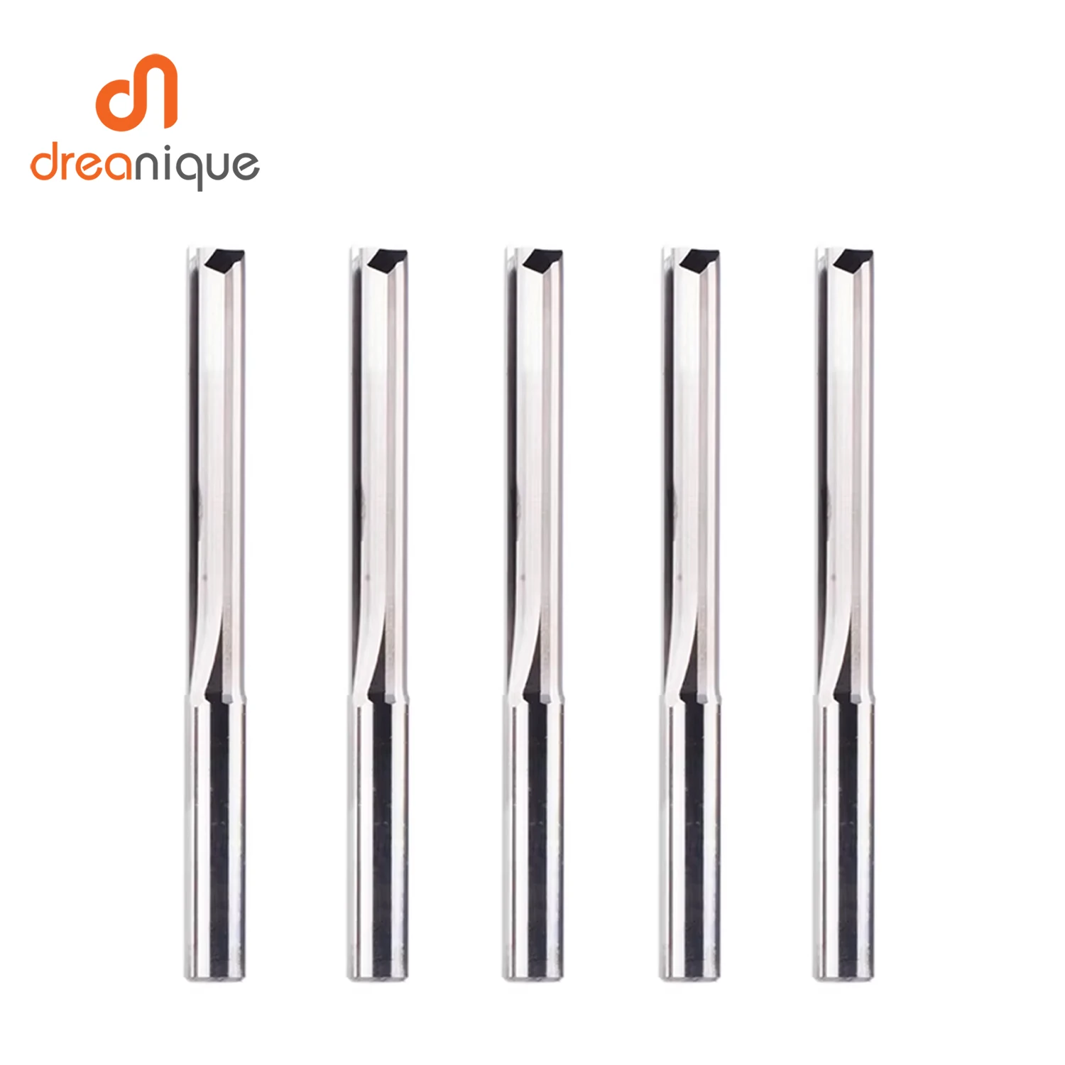 

Dreanique 5PCS/Lot 3.175 4mm Shank 2 Flute Straight Flute Carbide End Mill Router Bit Engraving Bit Straight Slot Milling Cutter