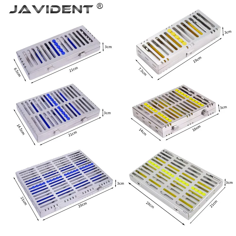 Dental Instrument Stainless Steel Sterilization Tray 5-10-20-Piece Capacity Dental Implant Storage with Removable Components