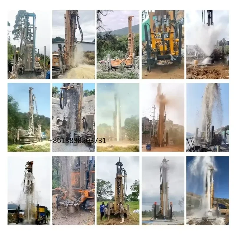 Pneumatic Dill Rig Crawler Diesel Engine Water Well Drilling Machine Borehole Rig Mine Drilling Rig Factory Price Hot Sale Chile