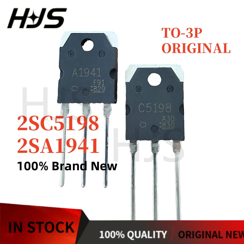 5PCS-5Pairs 100% new 2SA1941 2SC5198 A1941 C5198 TO-3P Audio power amplifier pairing tube