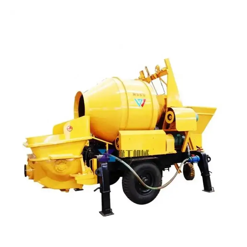 YG Small Diesel Concrete Mixing Truck with Pump Concrete Mixing Machine Portable Cement Mixer Pump Mini Pan Concrete Mixer Pump