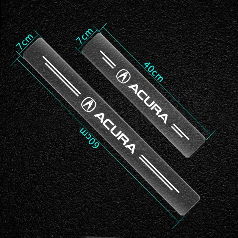 Car Door Sill Protector Stickers Transparent Decor Decal Threshold Strip For Acura RL Integra ILX TL TLX MDX RDX CL CSX RSX ZDX