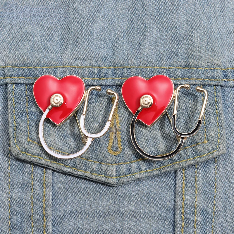 Stethoscope and Angel Wings Double Serpents and Mace Enamel Pins Medical Jewelry Lapel Brooch Gifts for Doctors Nurses Wholesale