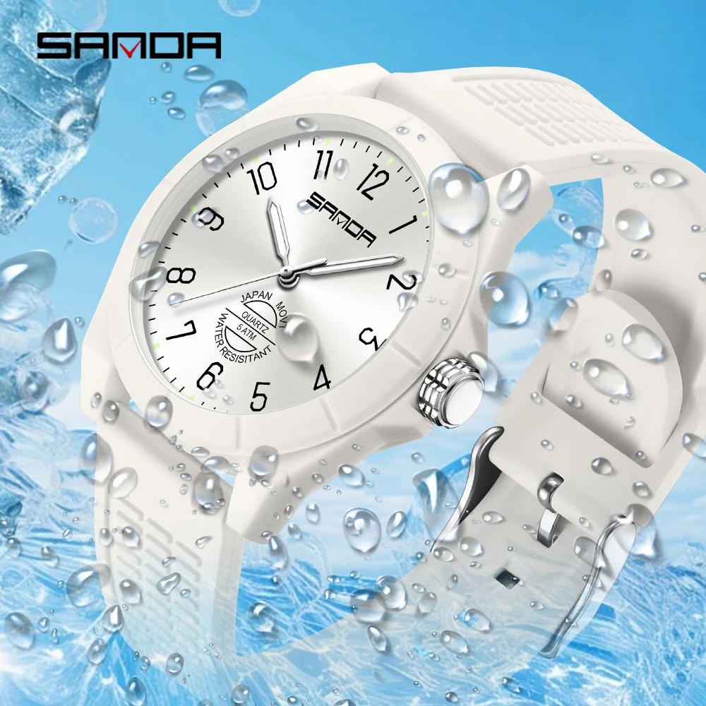 ファッション SANDA 6212 メンズ電子腕時計 シリコンストラップ 多機能 スポーツ 防水 学生 クォーツ腕時計