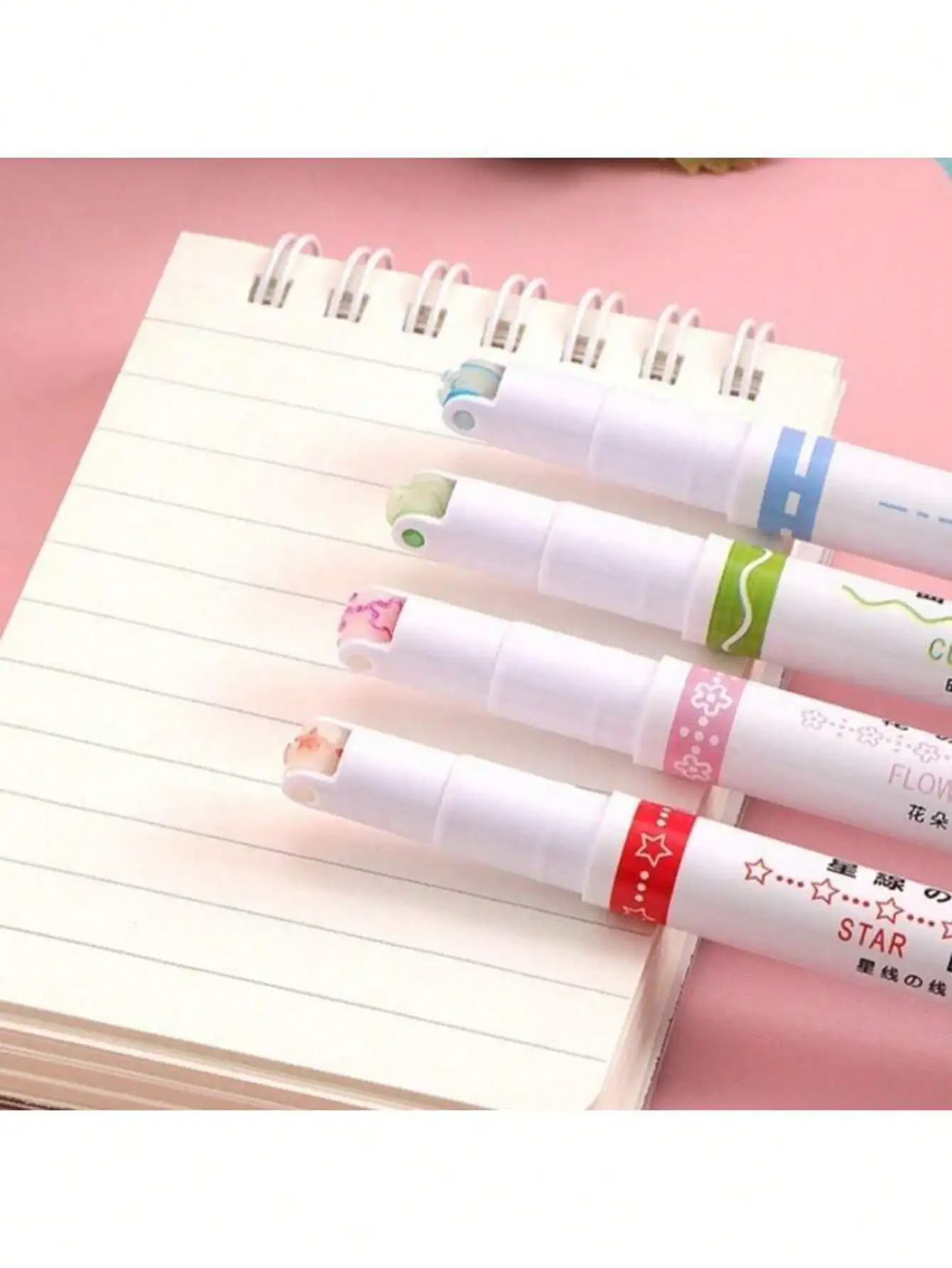 6pcs/set Highlighter Line Shaped Color Roller Tip Curve Liner Art Contour Marker Highlighter School Stationery