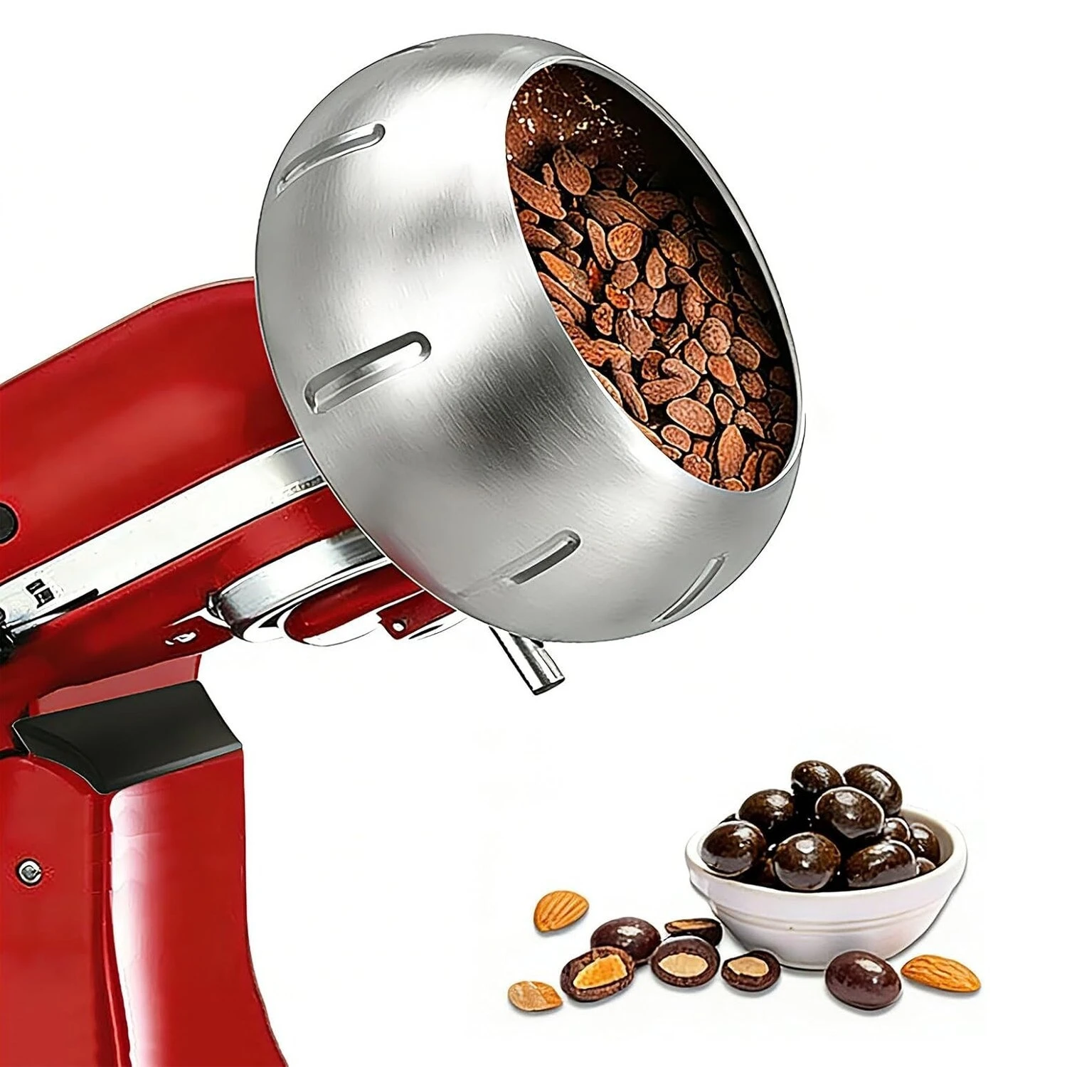 304 Stainless Steel Coating Attachment Fit KitchenAid Tilt-Head 4.5-5QT Stand Mixer for Chocolate Nuts Dried Fruits