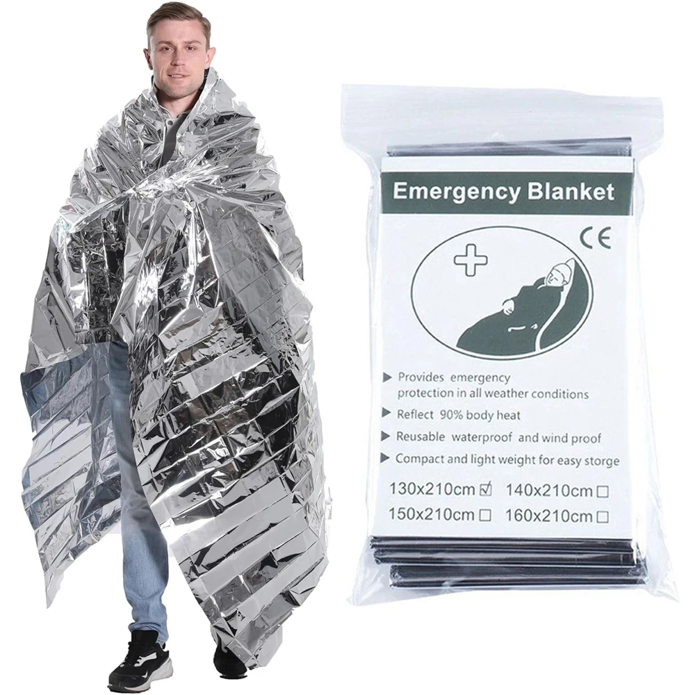 Survival Emergency Mylar Thermal Blanket Foil Space Blanket for NASA Body Warmer Outdoor First Aid Camping Gear Hiking Travel image 6