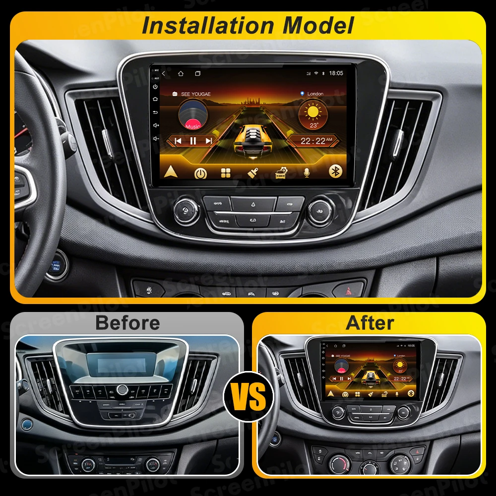 Android 15 For Chevrolet CAVALIER 2016 2017 2018 2019 Car Radio Multimedia Video Player Carplay 2 Din Touch Screen 8 Core 5G DSP