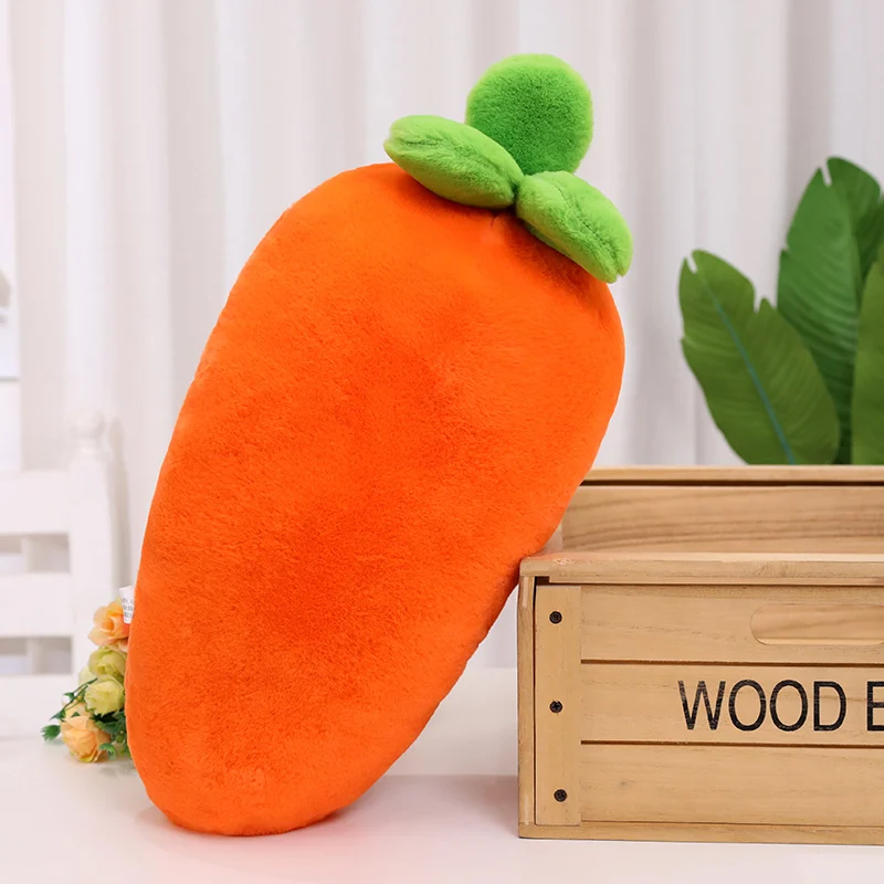 Simulation Cute Carrot Plush Toy Creative Pulling Radish Vegetable Plant Stuffed Plush Doll Back Hugging Pillow For Children