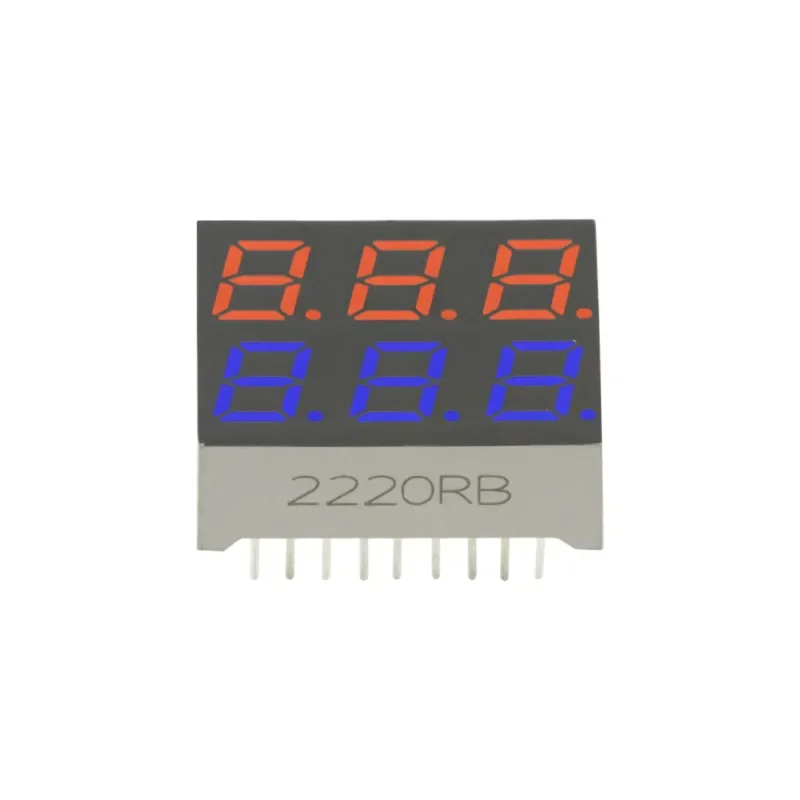 5PCS 0.28 Inch 3-Digit 7-Segment LED Display, Dual Color 9-Pin Digital Tube, Red Blue 3-Bit in One LED Numeric Display Module
