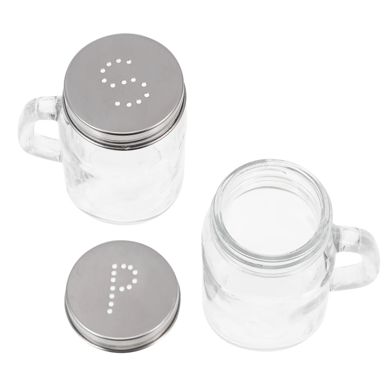 

2 Pcs Easy to Clean Condiment Holder Containers for Seasonings Exact Amount Sprinkler Glass Pepper Shakers BBQ Holders Spice