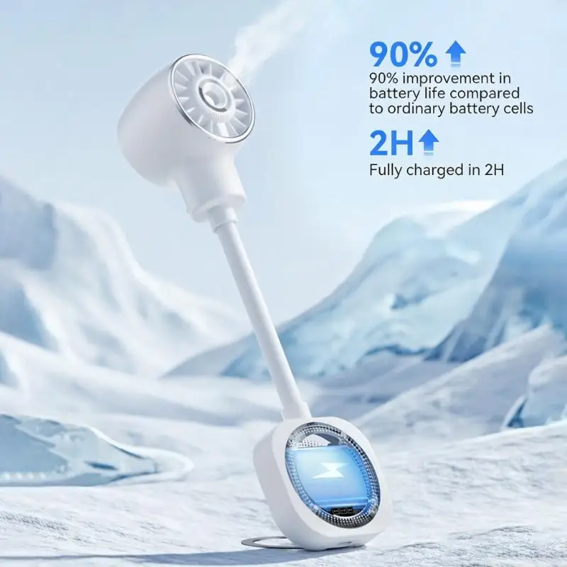 ABS 2 Speed Cellphone Fan With Flexible Hose And Attachables Design
