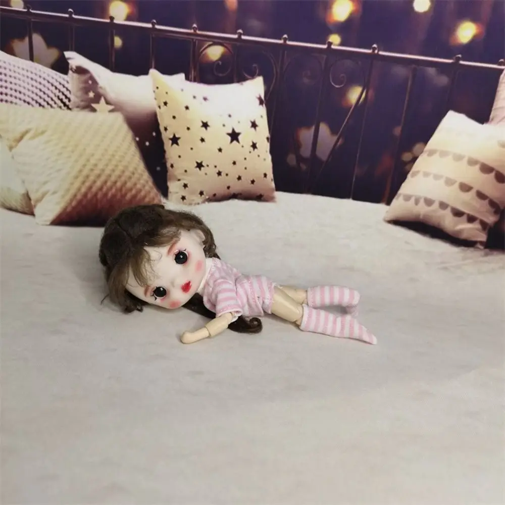 T-shirt Ob11 Doll Clothes Shorts Socks Handmade Doll Underwear Three-piece Knitted Sweatshirt OB11 Striped Tops BJD Doll