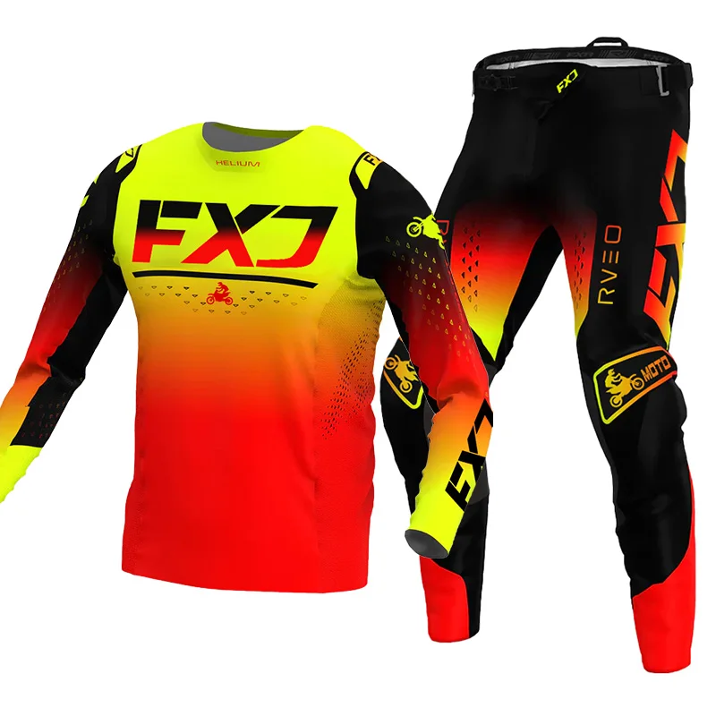 Motocross Jersey Pant Kits Mens Women Enduro MX MTB Motorcycle suit Off-road cross racing blue yellow black red green white