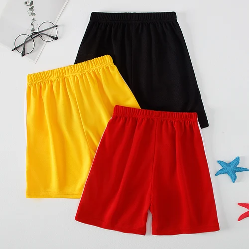 Imagen 2 del producto 1/3/6 Uds. Pantalones cortos de Color de secado rápido de verano para niños, 5 pantalones deportivos de ocio para niños, pantalones de playa de moda Joker para niñas, pantalones para correr