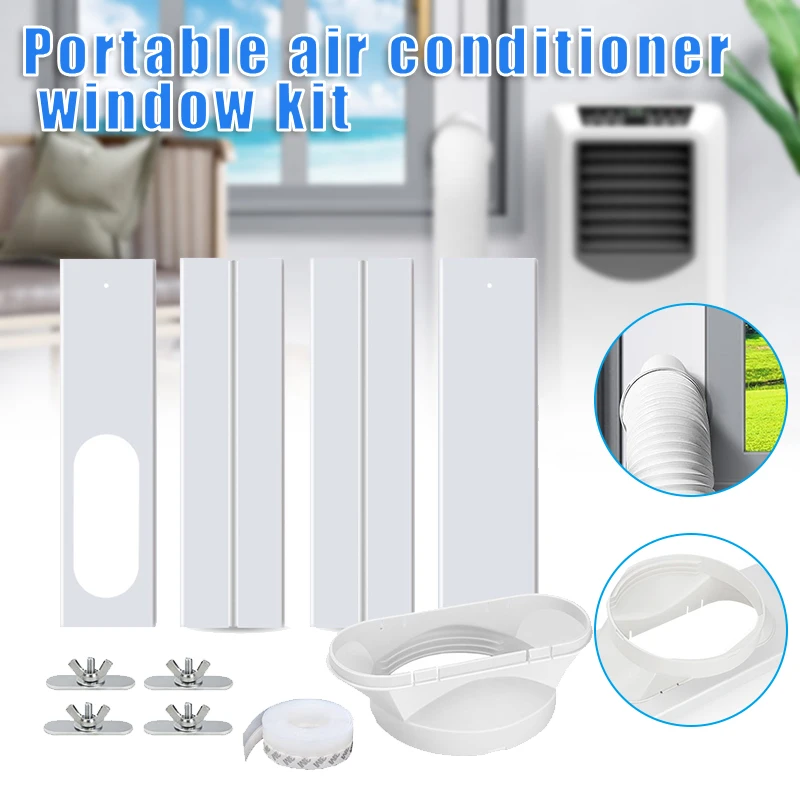 Kit de sello de ventana de aire acondicionado, accesorios reemplazables de Panel ajustable Universal para manguera de escape, fácil instalación
