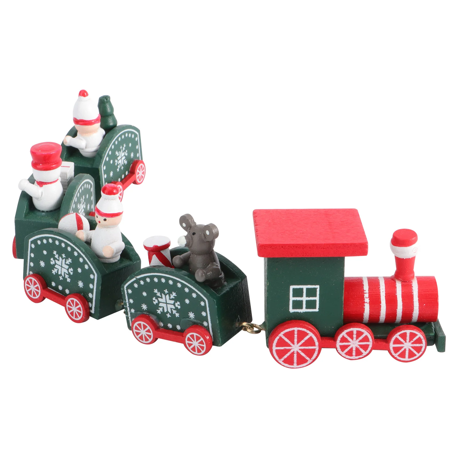 어린이를 위한 나무 소재의 작은 크리스마스 장식, 고급스러운 디자인, 화려한 색상, 휴대용, 즐거운 휴일