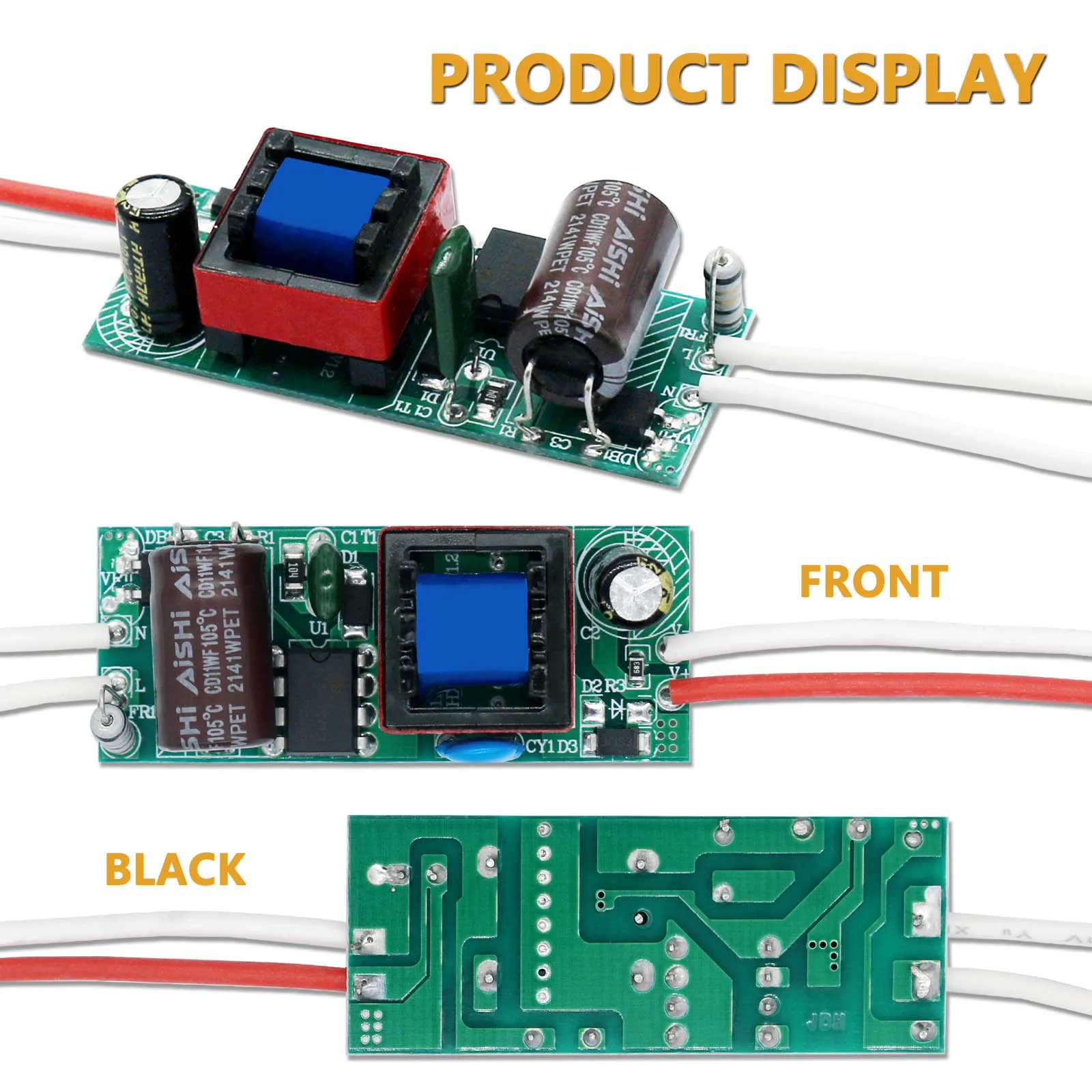 LED Isolation Driver AC100-265V 2-3W 3-5W 4-7W 8-12W 12-18W 18-24W Drive Power 250mA LED Downlight Bulb Lighting Transformer DIY