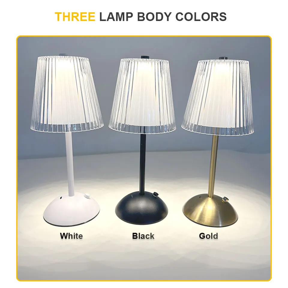 LED الجدول مصباح اللمس الاستشعار قابلة للشحن ضوء الليل الشمال الداخلية يعتم حامل LED أباجورة مطعم فندق بار غرفة نوم