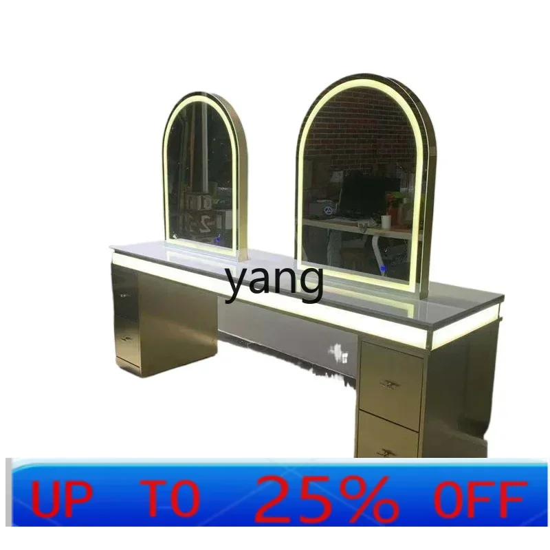 LTT hair salon mirror table hair salon special high-end hair cutting mirror cabinet integrated