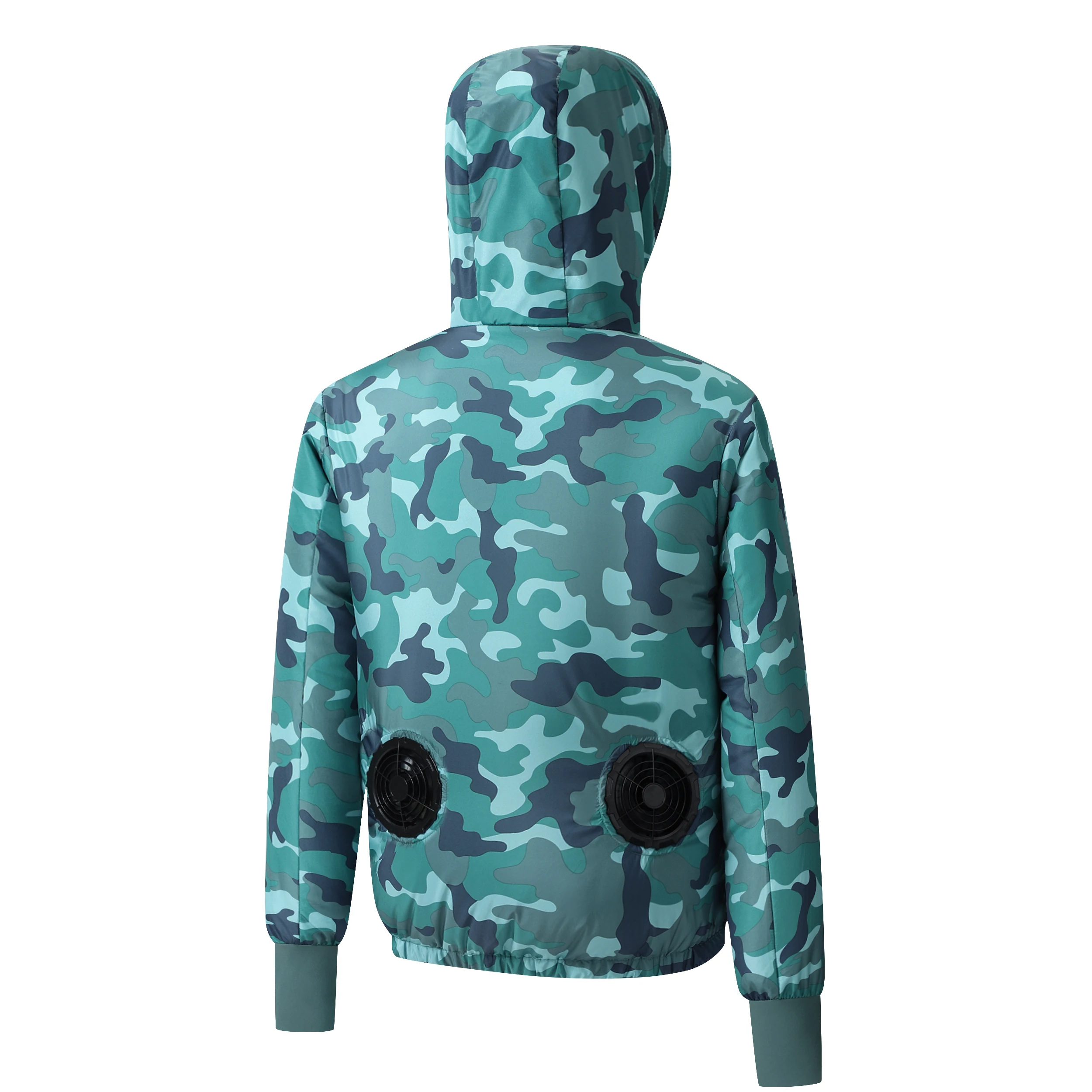 Summer Hooded Air-Conditioning Workwear with Fan Cooling, Outdoor Temperature-Reducing Breathable and Sun-Protective Clothing (E
